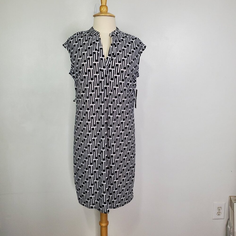 Jones New York Retro Sleeveless Pullover Split Neck Dress NWT Size 8